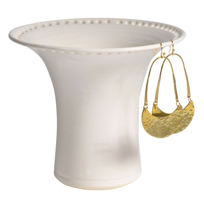 Barb Lund Pottery Earring Holder, White