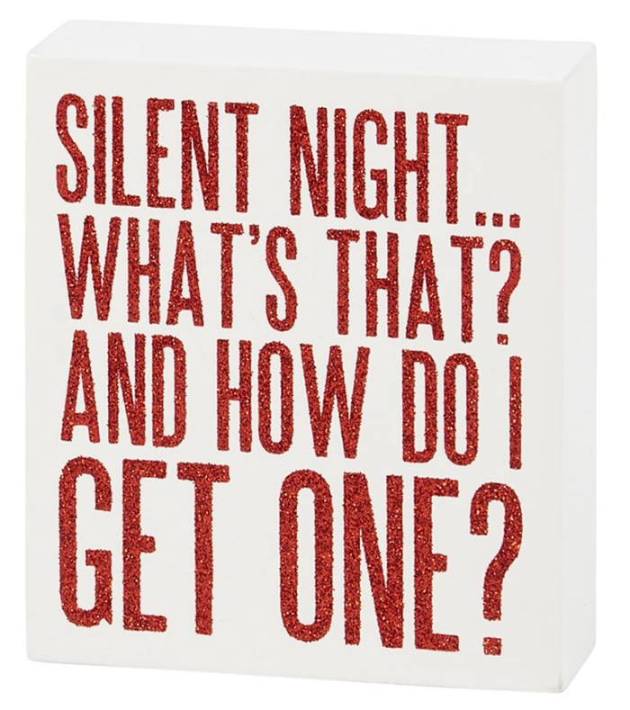 Box Sign Silent Night Whats That