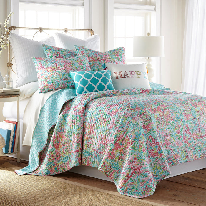 Karola Teal Lattice Pillow