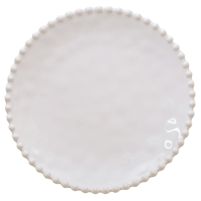 Merritt Beaded Pearl 8.5-inch Melamine Salad Plate, Cream, Set of 6