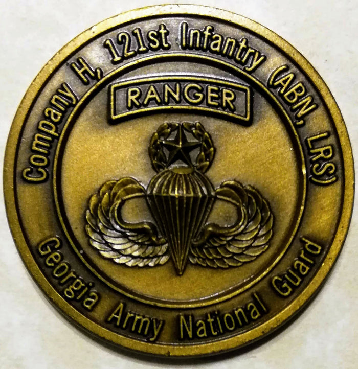 Ranger 121st Infantry H Co Airborne Long Range Surveillance Company LRSC serial # 69 Army Challenge Coin