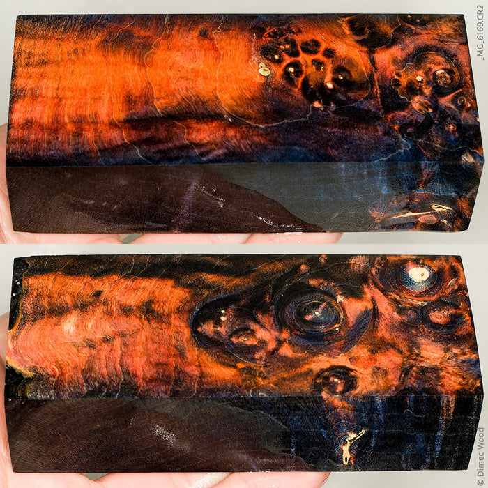 Stabilized box elder burl wood block