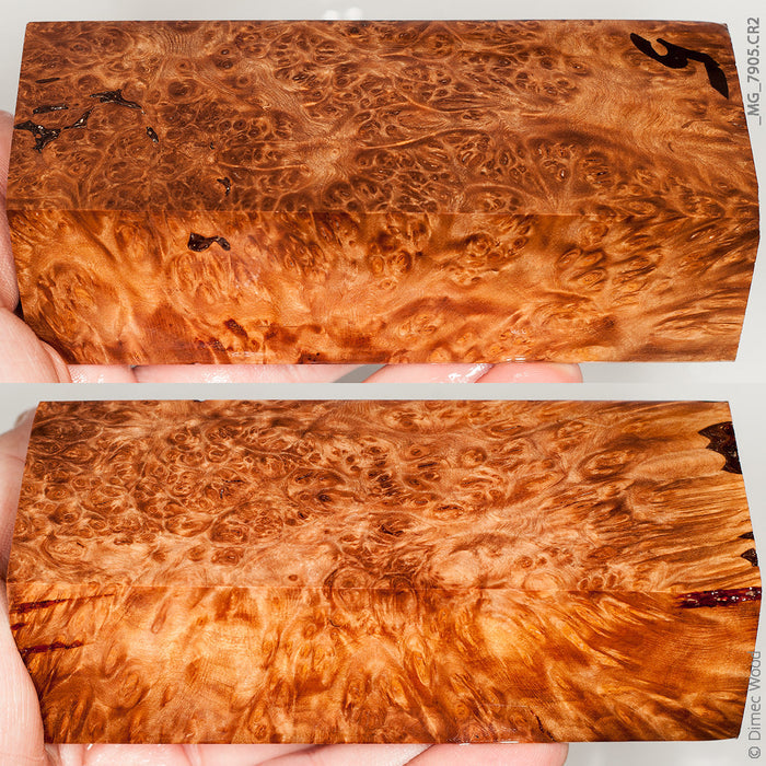Stabilized wood alder burl block