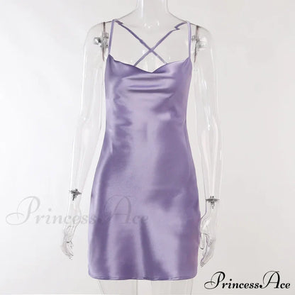 Backless Sexy Slim Dress M / Purple Dresses