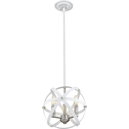 Cavallo Hammered White and Brushed Nickel Chandelier - Chandelier
