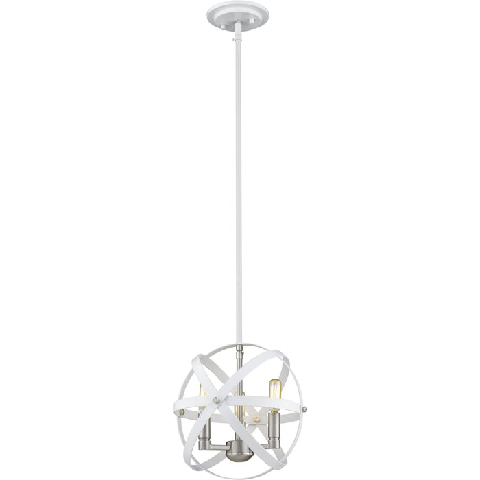 Cavallo Hammered White and Brushed Nickel Chandelier - Chandelier