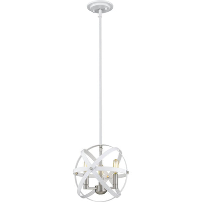 Cavallo Hammered White and Brushed Nickel Chandelier - Chandelier