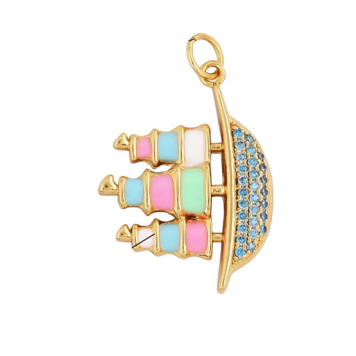 Colorful Ship Charm