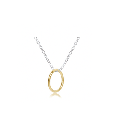 Enewton - 16in Necklace Sterling Mixed Metal - Halo Gold Charm - Findlay Rowe Designs