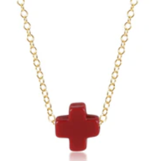 Enewton - Egirl 14 inch Necklace Gold - Signature Cross Red - Findlay Rowe Designs