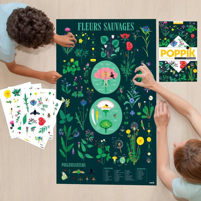FLOWERS POSTER WITH STICKERS