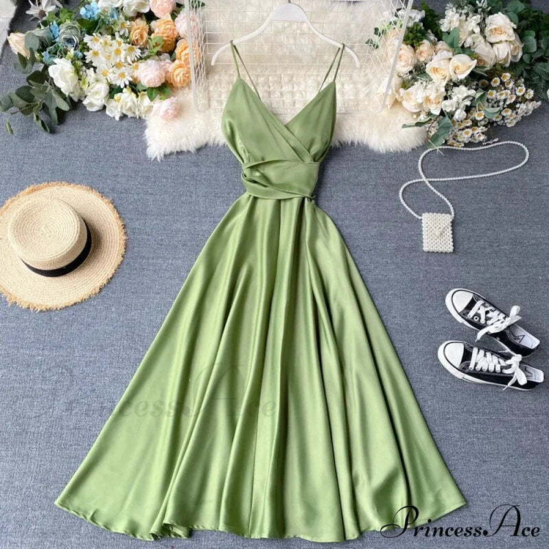 Gown Spaghetti Backless V Women Neck Tank Full-Length Robe Sexy Party Strap Female Long Dresses