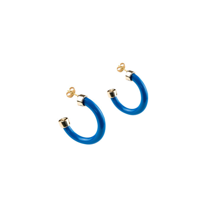 Hoo Hoops, Small Hoop Earrings (royal blue)