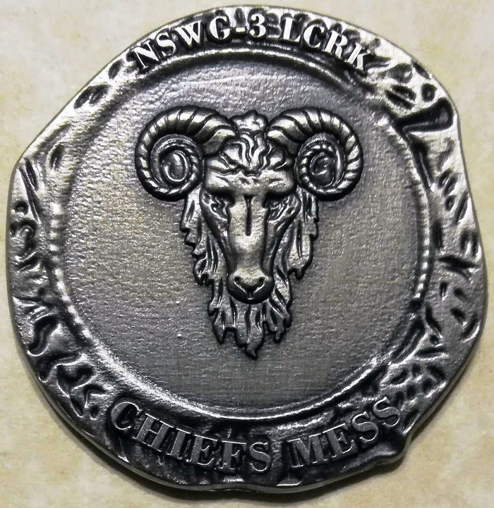 Naval Special Warfare Group Three/3 Little Creek Chief's Mess Navy SEAL Challenge Coin