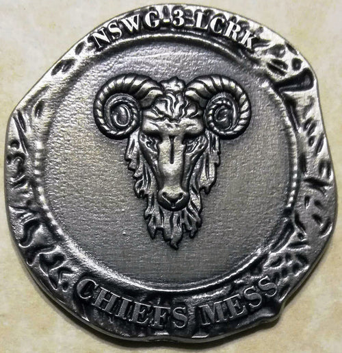 Naval Special Warfare Group Three/3 Little Creek Chief's Mess Navy SEAL Challenge Coin