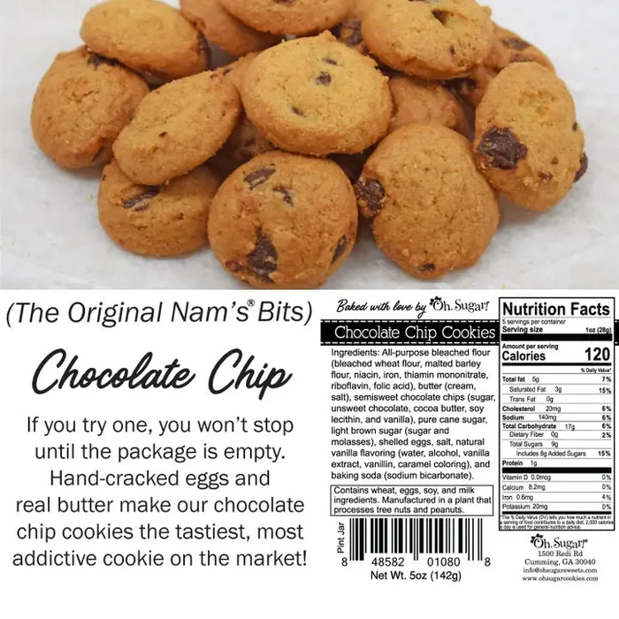 Oh Sugar - Nam's Bits Chocolate Chip Cookies - Pint Jar - Findlay Rowe Designs