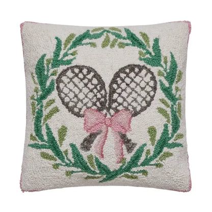 Pillow - Square - Tennis with Wreath - Findlay Rowe Designs