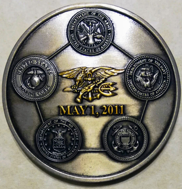 SEAL Team 6 Never Forget 9-11 Killed Bin Laden 1 May 2011 Holographic Navy Challenge Coin