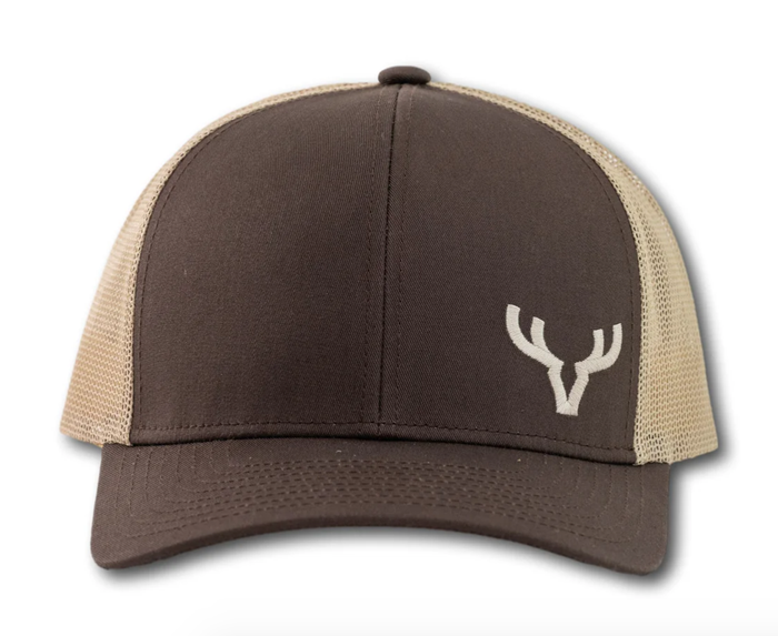 Side Antler Brown Tan Hat