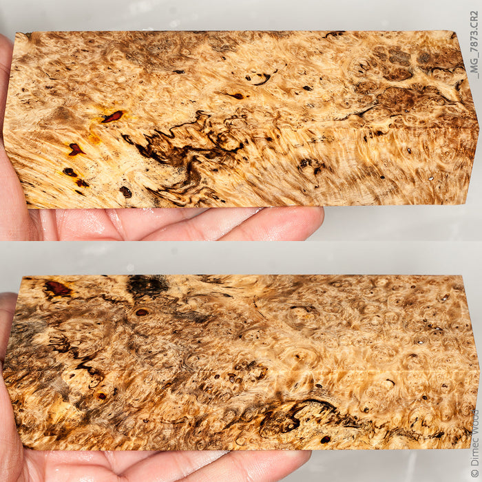 Stabilized wood spalted amboyna burl block