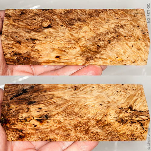 Stabilized wood spalted amboyna burl block