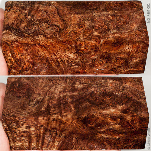 Stabilized wood white siris burl block