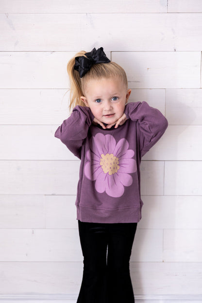 Sweatshirt Boxy Plum Wildflower