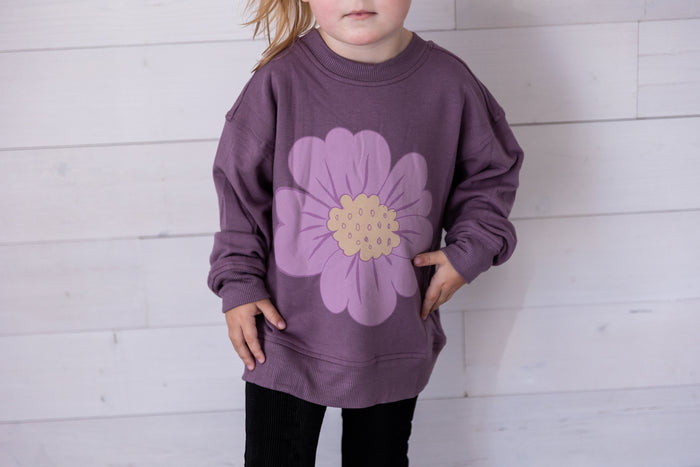 Sweatshirt Boxy Plum Wildflower