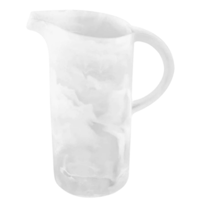 White swirl resin pitcher.