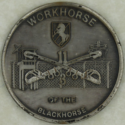Third/3rd Squadron Eleventh/11th Armored Cavalry Workhorse of the Blackhorse Commander Army Challenge Coin