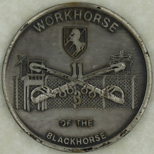 Third/3rd Squadron Eleventh/11th Armored Cavalry Workhorse of the Blackhorse Commander Army Challenge Coin
