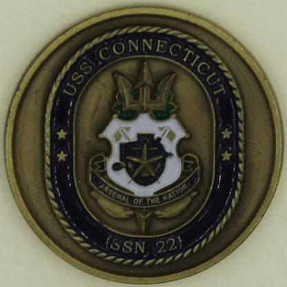 USS Connecticut Sub/Submarine SSN-22 Boat Chief Navy Challenge Coin
