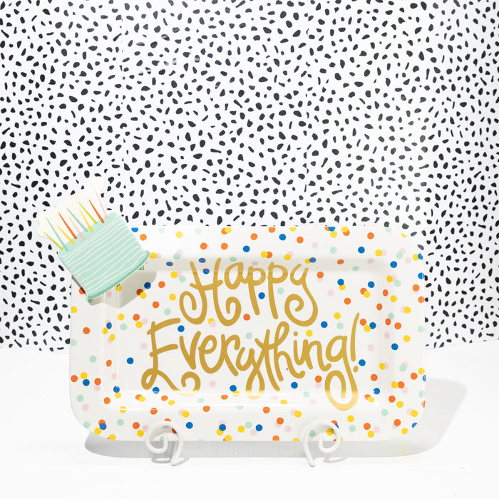 White Swirl Big Plate Stand by Happy Everything!